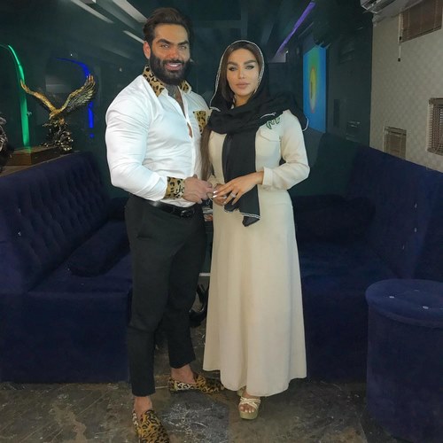 سامان قاسم زاده و همسرش
