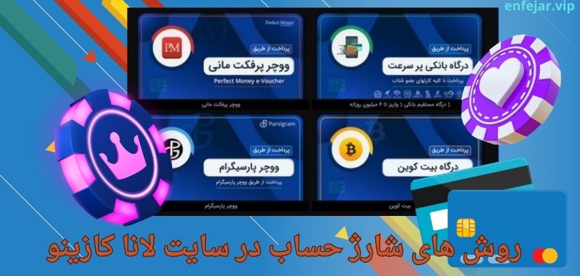 روش های شارژ حساب در سایت لانا کازینو
